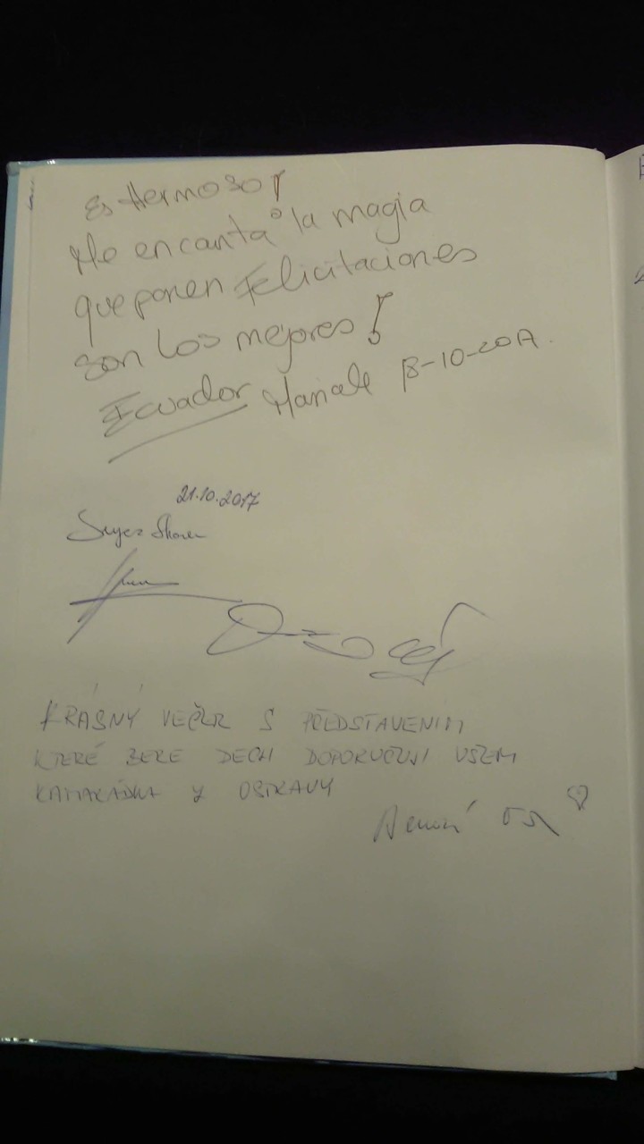 Black light theatre guestbook